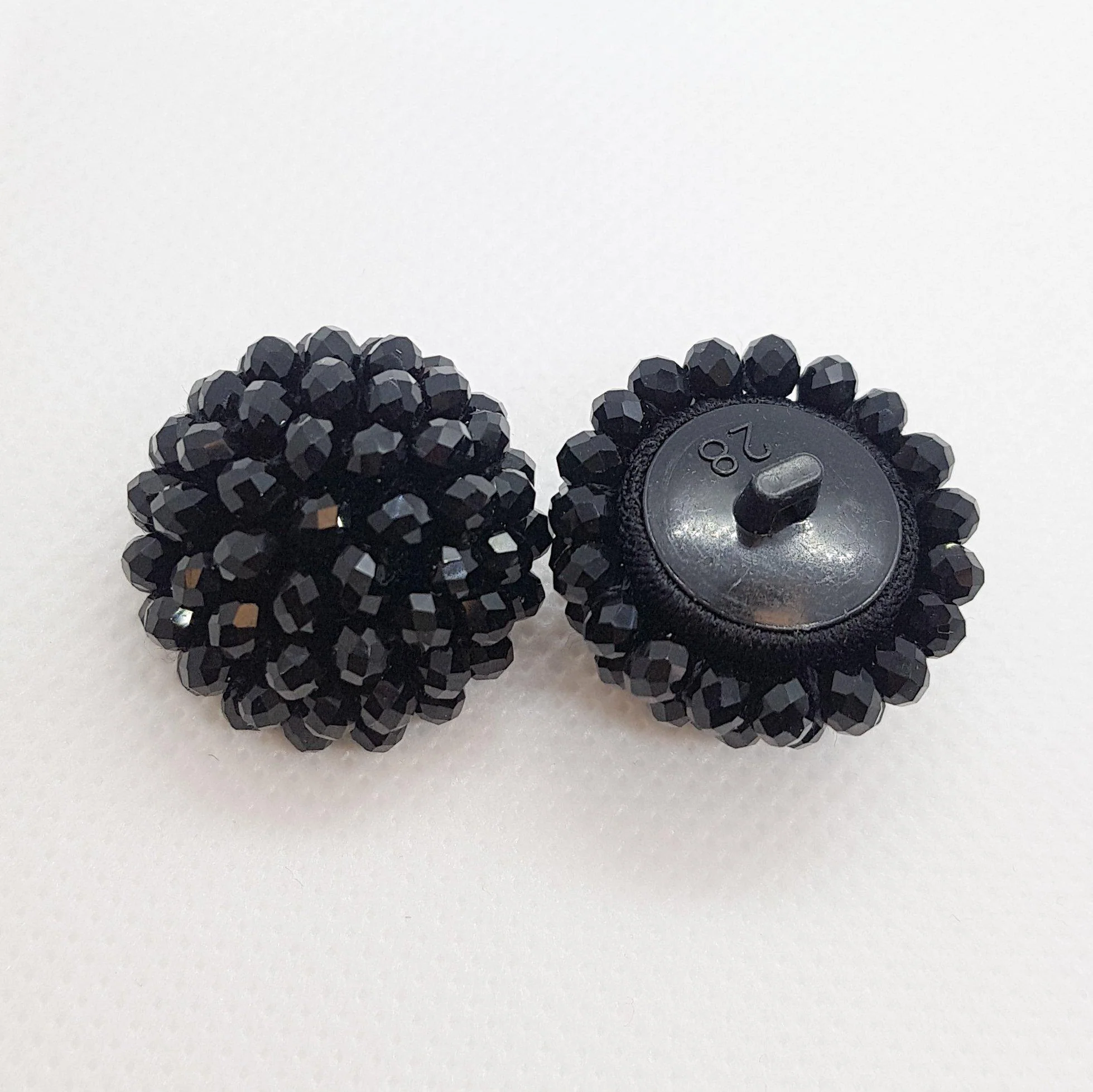 25mm Bead Cluster Button - Black
