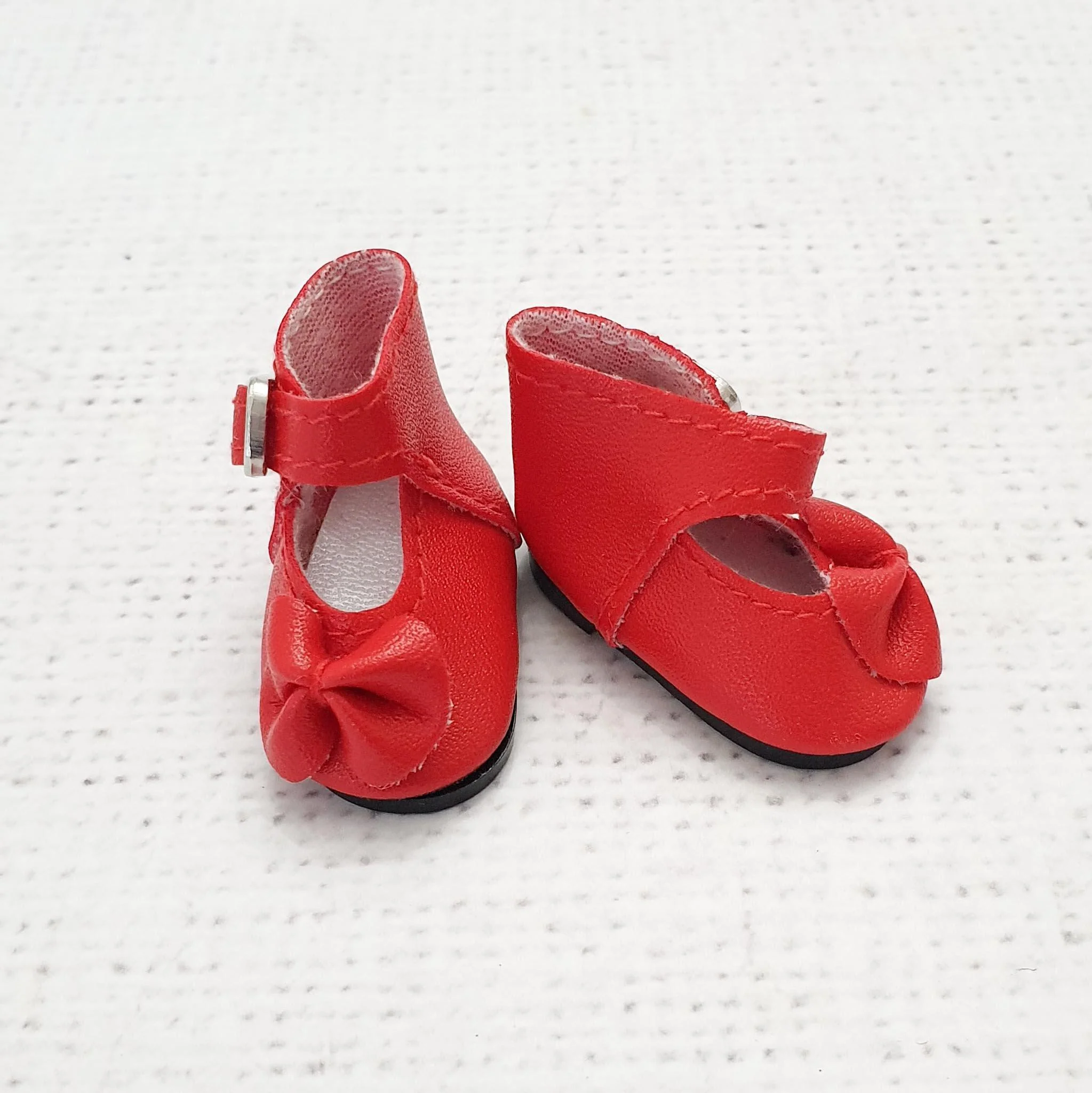 4.2cm PU leather Doll Shoes with Bow - Image 4