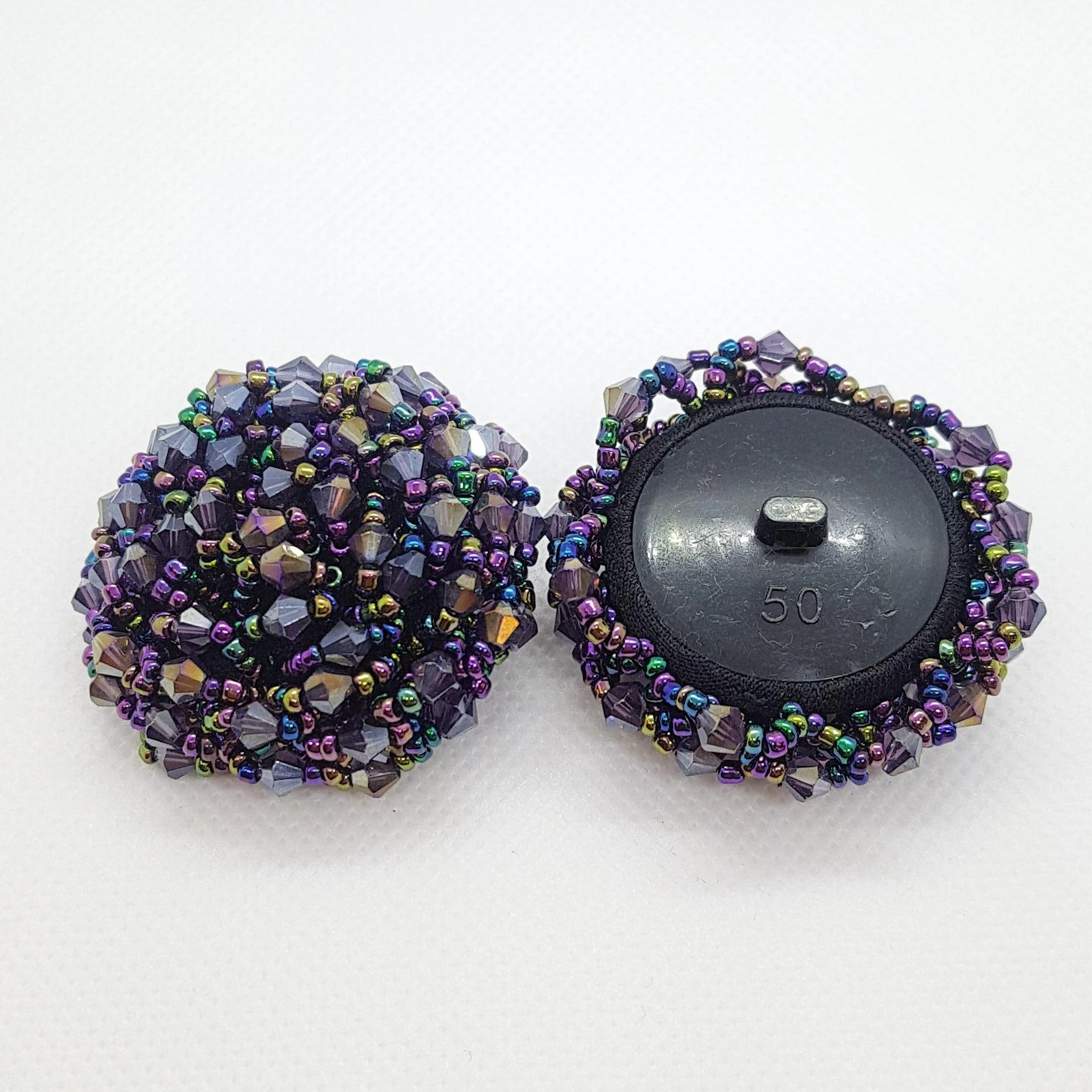 43mm Bead Cluster Button - Purple