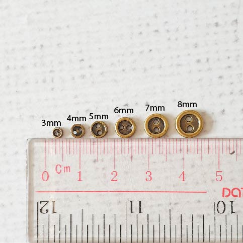 6mm Mini Round 2-hole Metal Buttons - Image 7