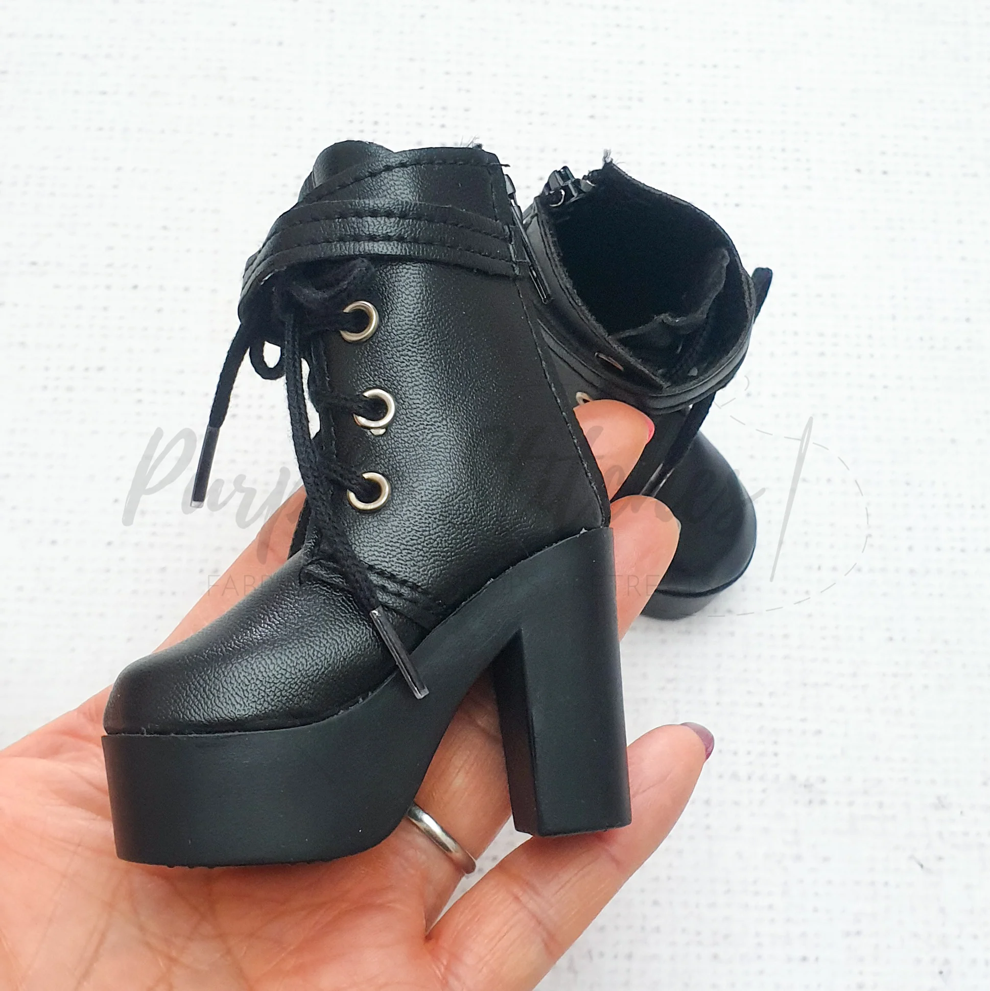 7.5cm PU Leather Doll Platform Boots
