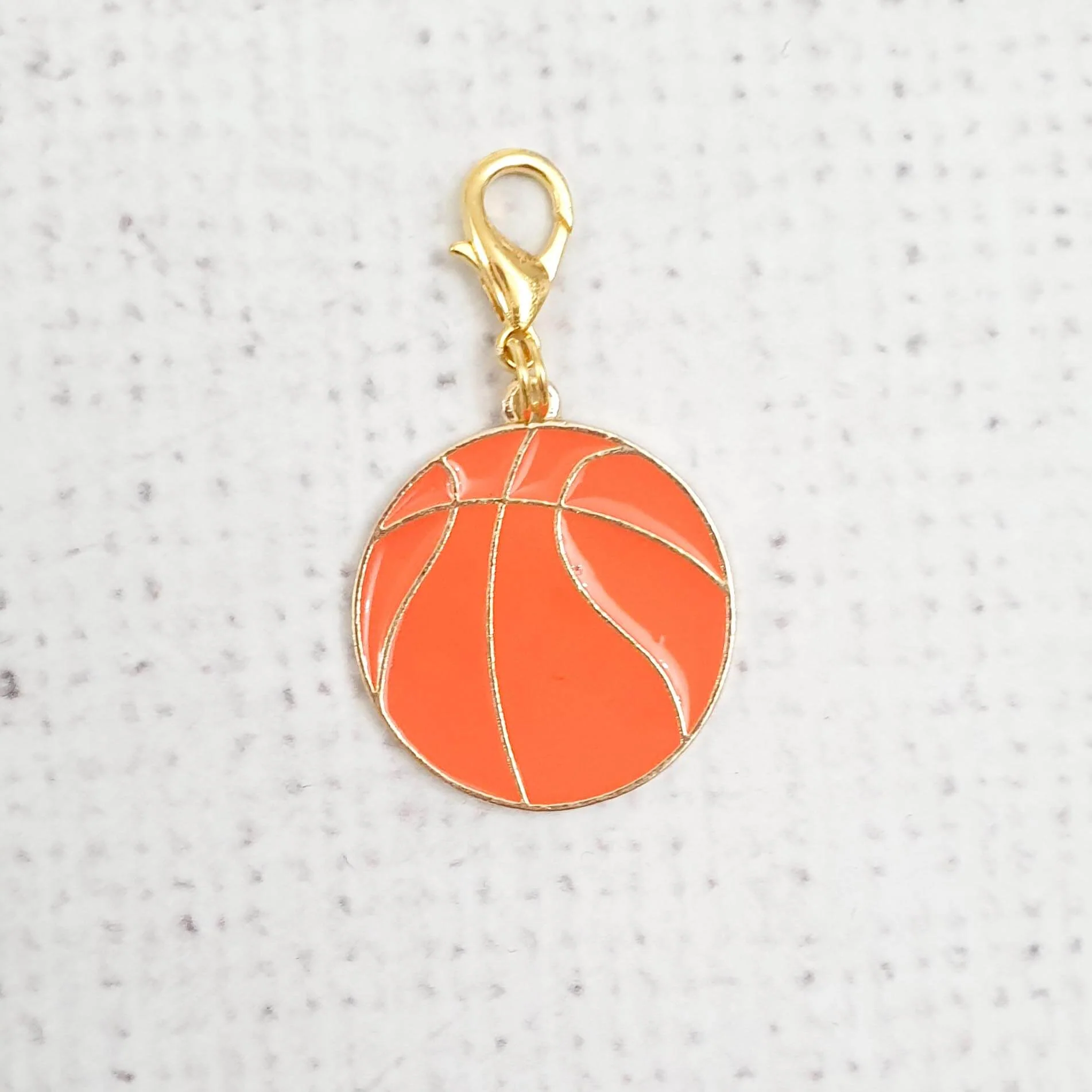 Basketball Zipper Charm