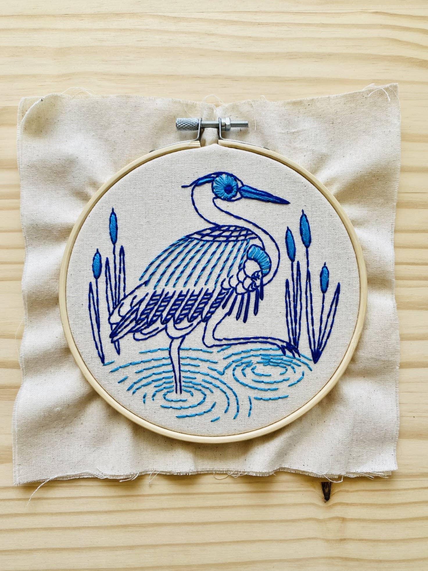 Blue Heron Embroidery Kit - Image 4