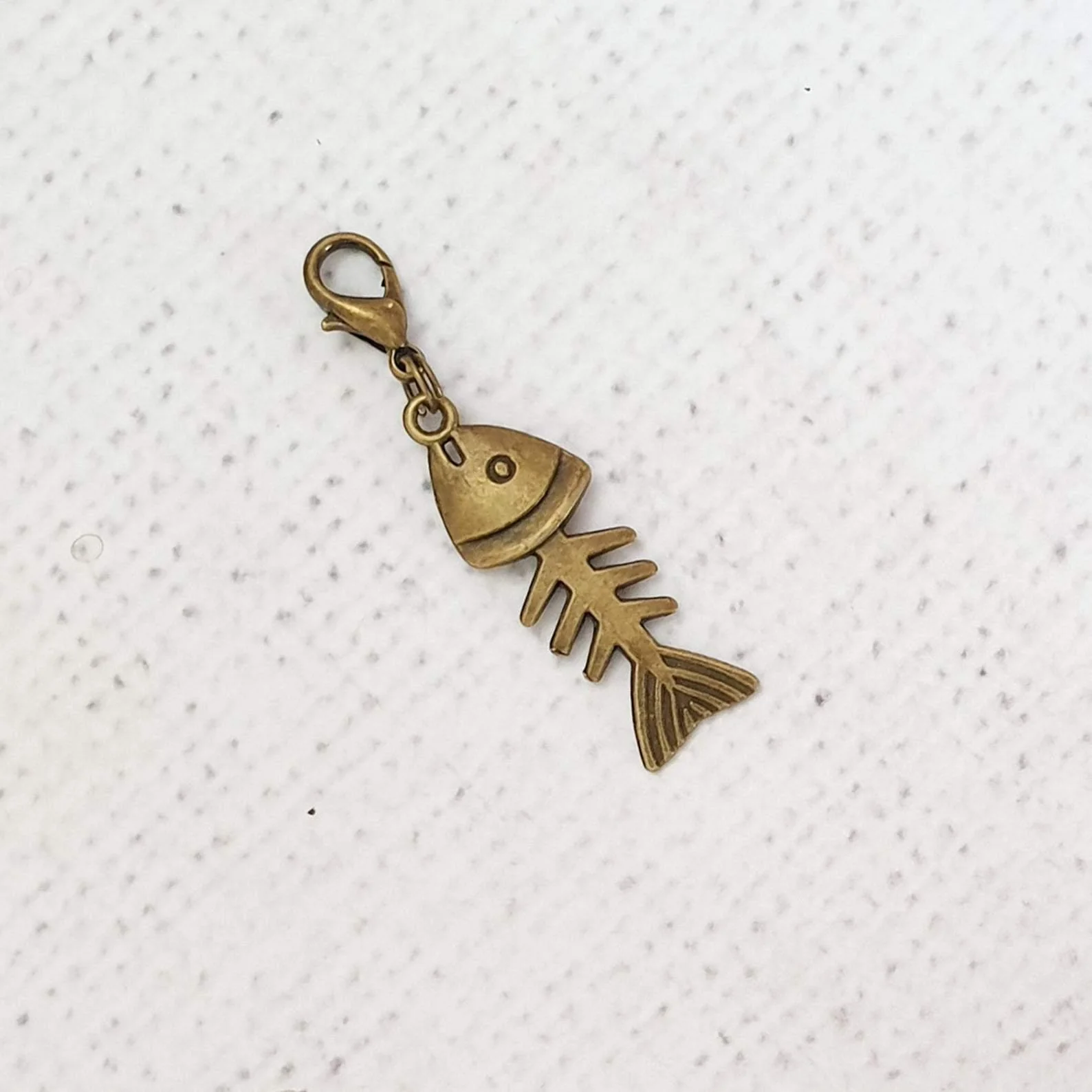 Bronze Fish Zipper Charm