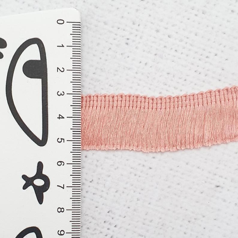 Coral Pink 1" Fringe Trim - Image 3