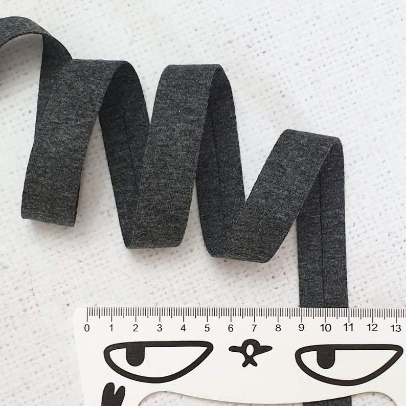 Dark Grey Melange Jersey  Binding - Image 2