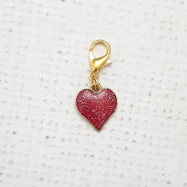 Glitter Heart Zipper Charm - Image 4