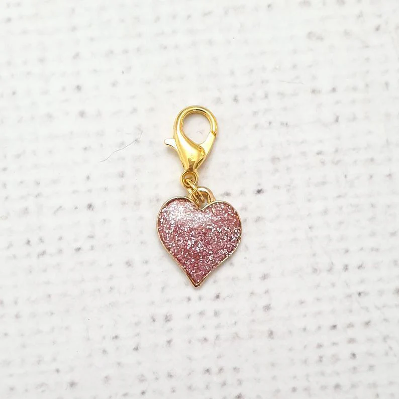 Glitter Heart Zipper Charm - Image 5