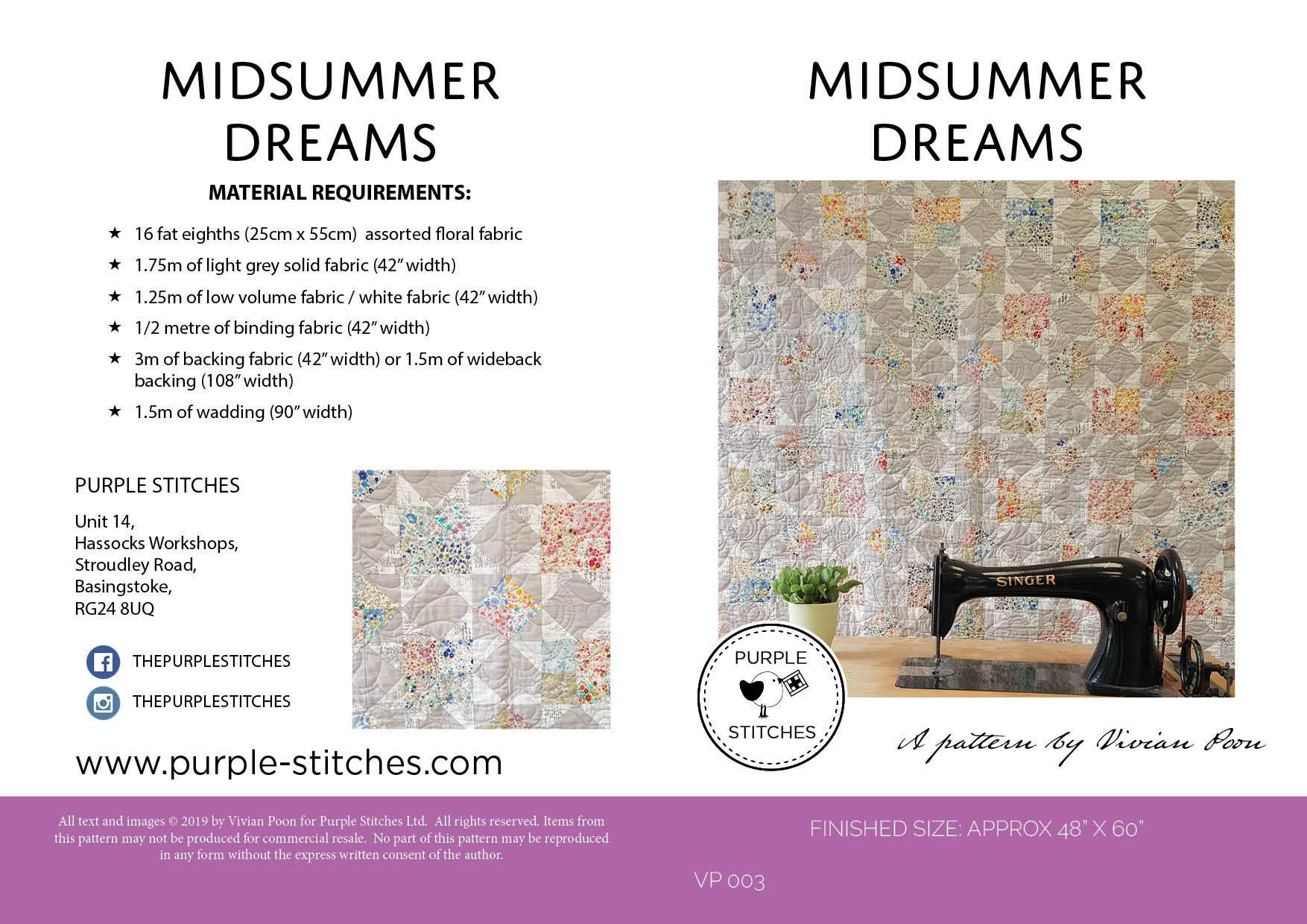 Midsummer Dream Quilt Pattern - Printed Pattern - Image 4