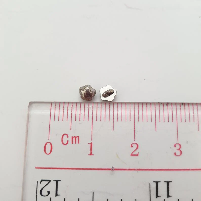 6mm Mini Rose Button - Silver - Image 2