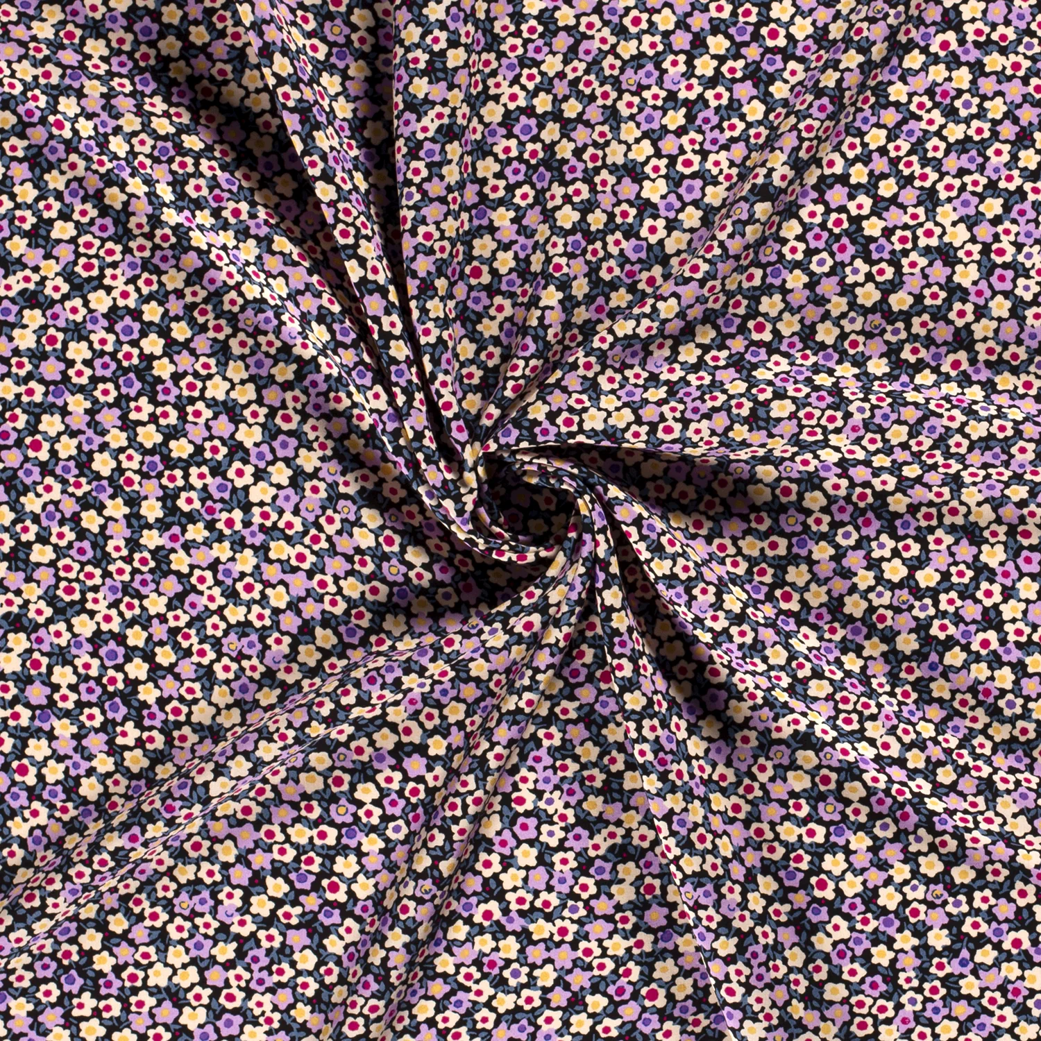 Purple Floral - Viscose Poplin