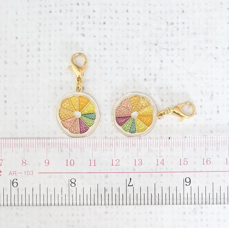 Rainbow Citrus Slice Zipper Charm - Image 2
