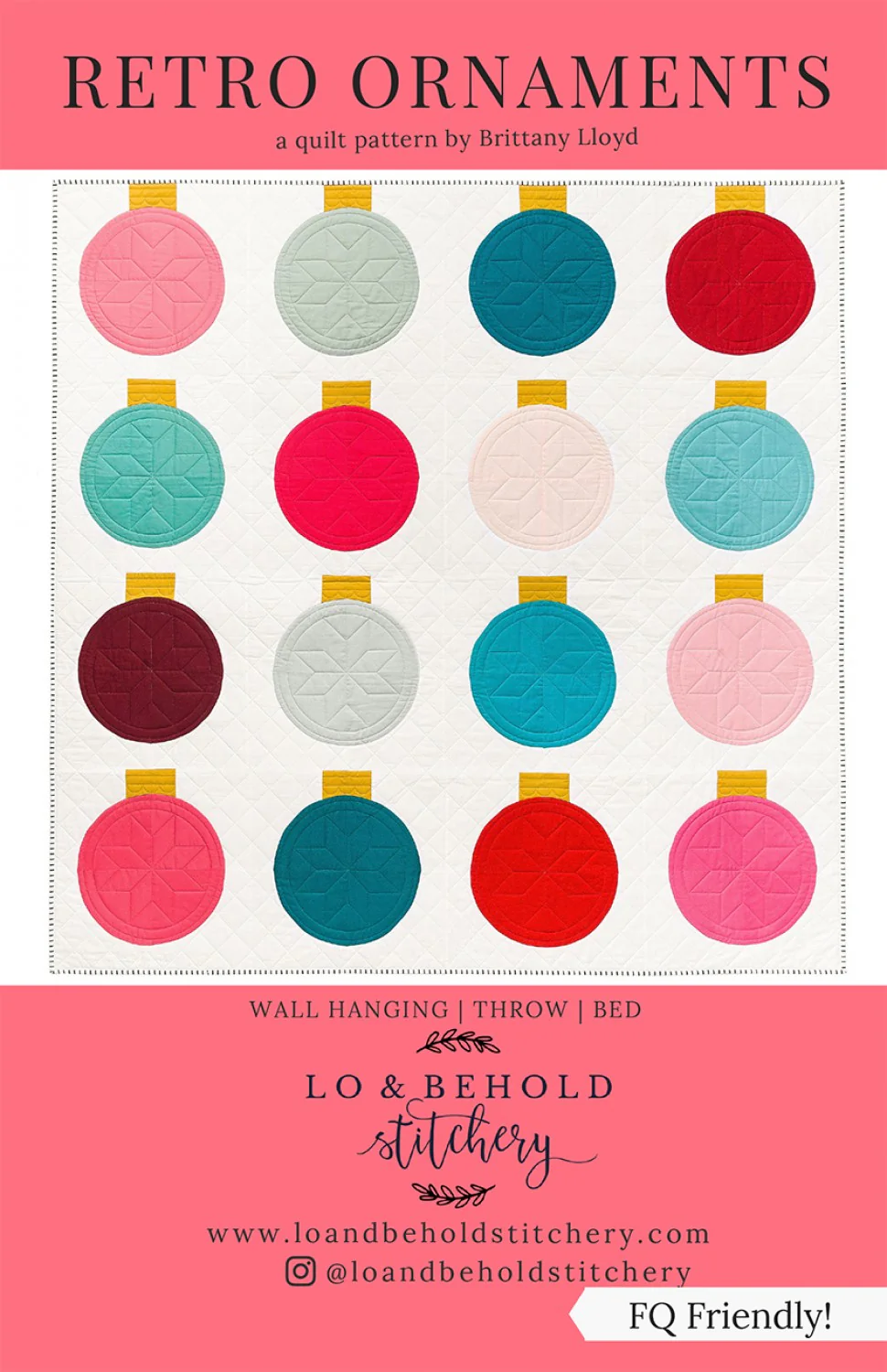 Retro Ornaments - Lo & Behold Stitchery - Printed Pattern