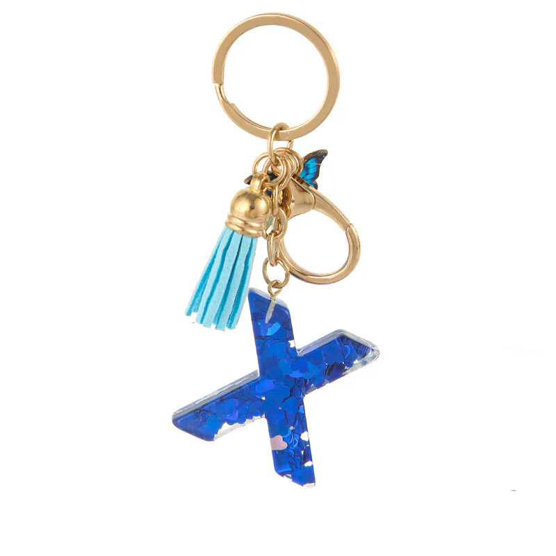 Royal Blue Hearts - Alphabet Keyring - Image 27
