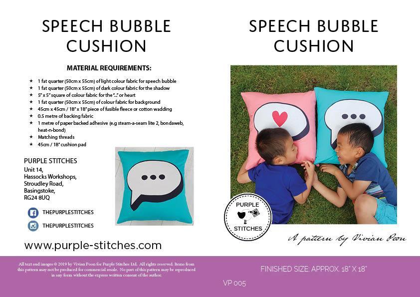 Speech Bubble Cushion Pattern - Printed Pattern - Image 3