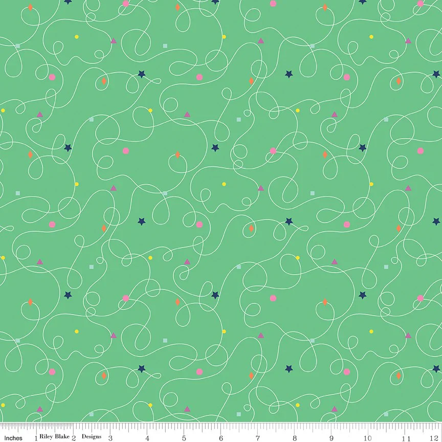 Squiggles Spearmint | Effervescence | Riley Blake Designs