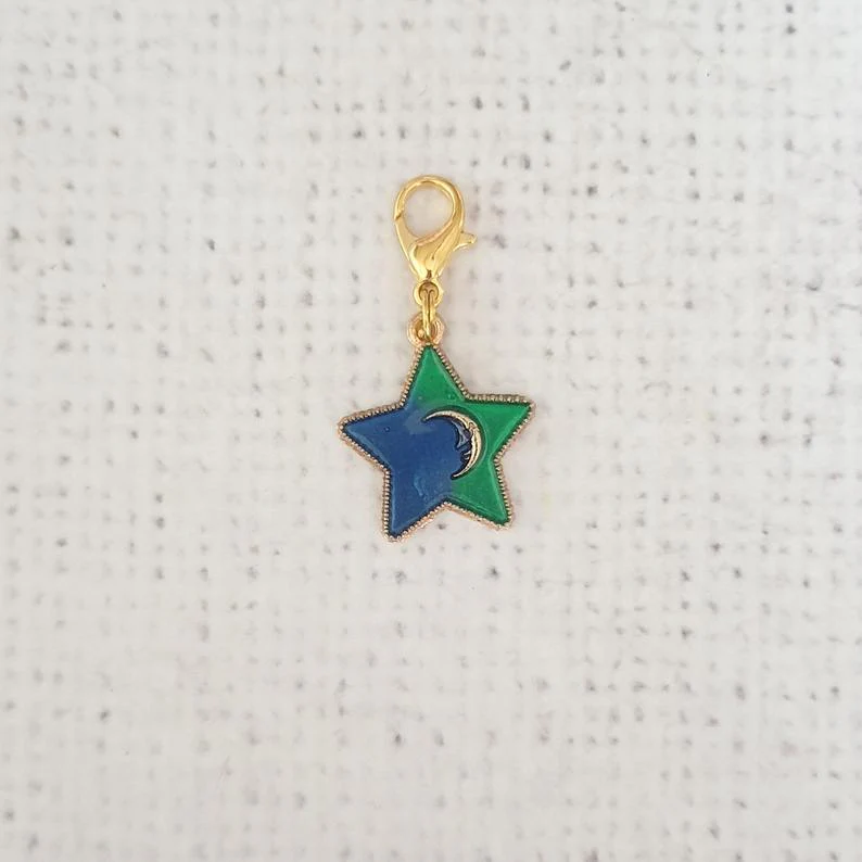 Star Two Tone Zipper Charm - Image 2