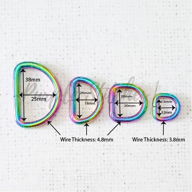 Thick Metal D Ring - Rainbow - Image 3