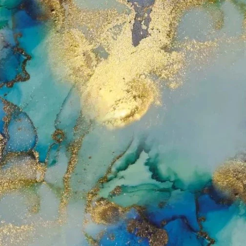 Watercolour Blue - Softshell Fabric
