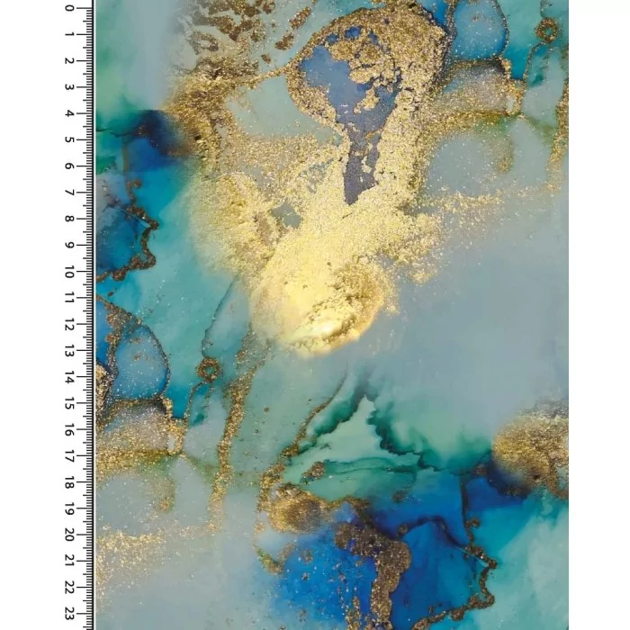 Watercolour Blue - Softshell Fabric - Image 2